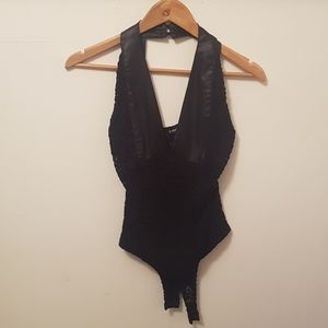 Bebe black V'neck lace bodysuit